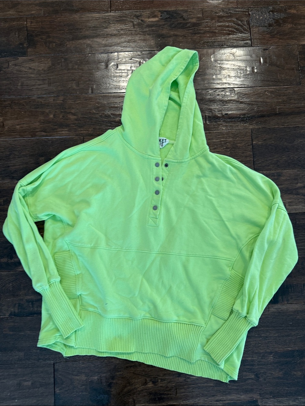 BUCKETLIST Neon Lime Henley Hoodie